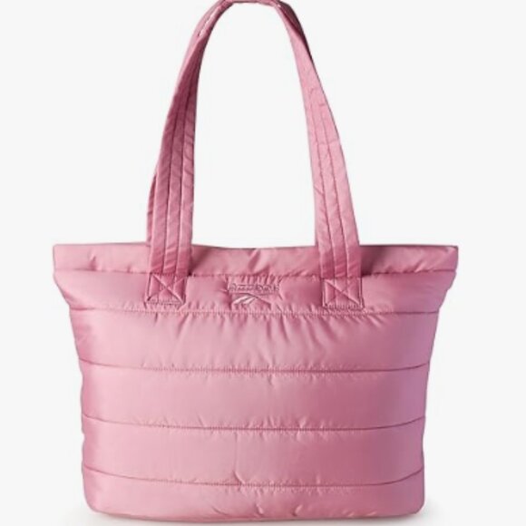 NWT Reebok Beatrice Pink Quilted Tote Bag 20.9L Lightweight Shoulder Tote - Picture 1 of 9
